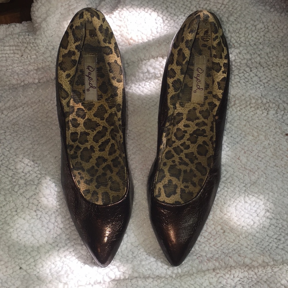 Brown and cheetah printed heels